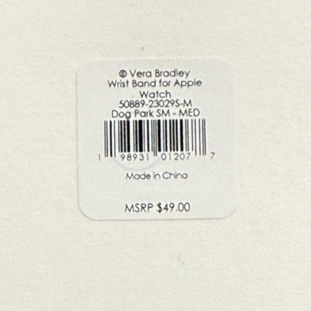 Vera Bradley 38mm 40mm Apple Watch Band Dog Park NWT - Picture 2 of 3